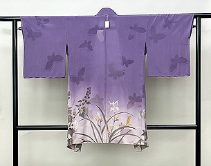 紫地紋錦紗の単衣羽織