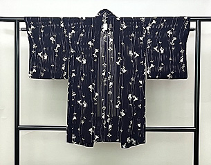 紫縦絽垂れ柳の羽織