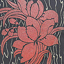 大輪菊、蘭文様のお召し羽織　質感・風合