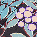 黒地南天文様名古屋帯　質感・風合