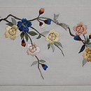 枝垂れ桜の刺繍名古屋帯　前柄