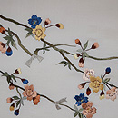枝垂れ桜の刺繍名古屋帯　質感・風合