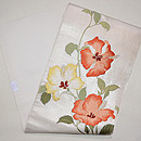 芙蓉文様刺繍変わり絽名古屋帯　帯裏