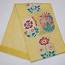 黄色地洋花文様袋帯 帯裏