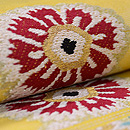 黄色地洋花文様袋帯 質感・風合