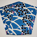 ブルー地芝梅雨に萩の名古屋帯 帯裏