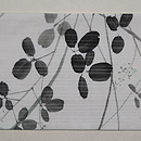 白地萩になでしこ文様名古屋帯 前柄