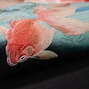 黒地金魚の名古屋帯 質感・風合