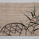 川鵜の刺繍生平麻名古屋帯 前柄