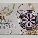 江戸期帷子崩し藤に車文様名古屋帯 前柄