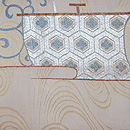 波と帆かけ船開き名古屋帯 前柄