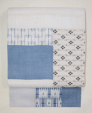 上布切り継ぎの名古屋帯