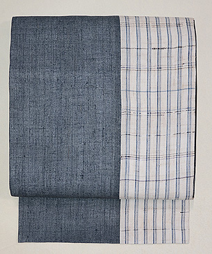 上布切り継ぎの名古屋帯