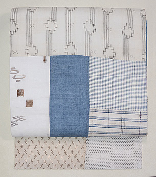 上布切り継ぎの名古屋帯