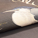 黒地カワセミ文様染め絽の名古屋帯　質感・風合