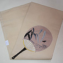 うちわ文様絽の刺繍名古屋帯　帯裏