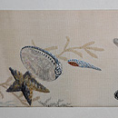 白地貝尽くし絽の付帯　前柄