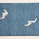 カモメの刺繍紗の名古屋帯　前柄