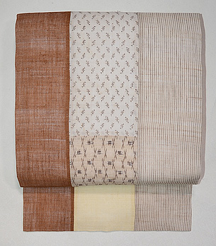 上布切り継ぎの名古屋帯