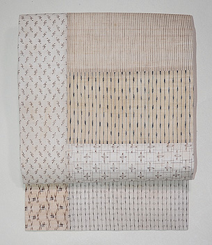 上布切り継ぎの名古屋帯