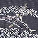 雪輪紋にトンボの絽名古屋帯　質感・風合