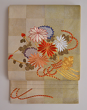 菊の花束文様袋帯