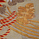 菊の花束文様袋帯　質感・風合