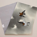 雀の描き絵名古屋帯　帯裏