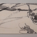 蟹の手描き名古屋帯　前柄