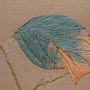 柿の木に雀の刺繍名古屋帯　質感・風合