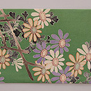 短冊に秋の花尽くし文様名古屋帯　前柄