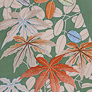 短冊に秋の花尽くし文様名古屋帯　質感・風合