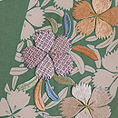 短冊に秋の花尽くし文様名古屋帯　質感・風合