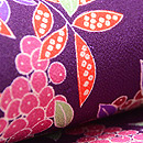 縮緬地南天文様名古屋帯　質感・風合