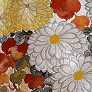 白菊文様袋帯　質感・風合