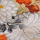 黄菊文様袋帯　質感・風合