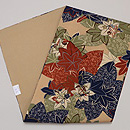 紅葉文様縮緬の名古屋帯　帯裏