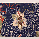 紅葉文様縮緬の名古屋帯　前柄