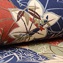 紅葉文様縮緬の名古屋帯　質感・風合