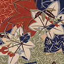 紅葉文様縮緬の名古屋帯　質感・風合