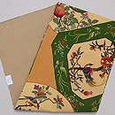 ざくろに山鳥縮緬の名古屋帯　帯裏