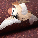 舞い踊る雀の名古屋帯 質感・風合