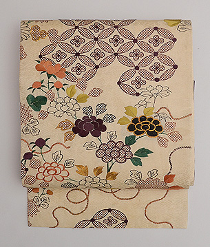 白地江戸裂の名古屋帯