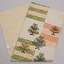 石畳文様に若松刺繍の名古屋帯　帯裏