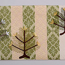 石畳文様に若松刺繍の名古屋帯　前柄