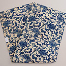 白地に藍の唐草文様和更紗名古屋帯　帯裏