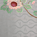 立涌に春蘭の刺繍開き名古屋帯　前柄