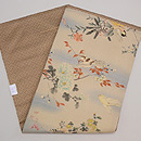 四季の花に野鳥江戸縮緬の名古屋帯　帯裏