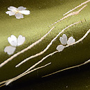 流れに川鵜の名古屋帯　質感・風合