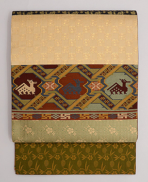 龍村平蔵製 名物裂継ぎ開き名古屋帯